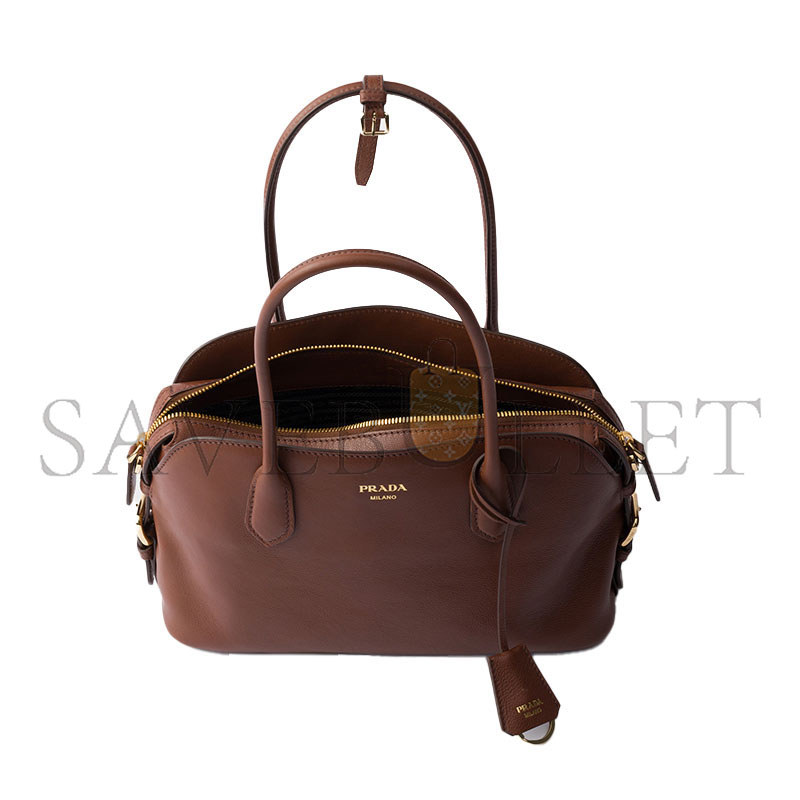 Pra*a medium leather tote bag 1bg609 (30*19*12cm)